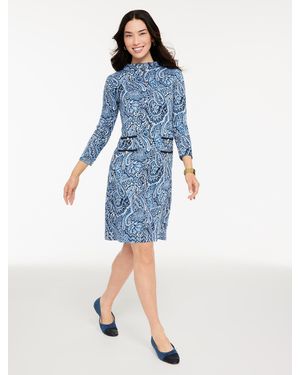 Talbots Jacquard Shift Dress - Blue