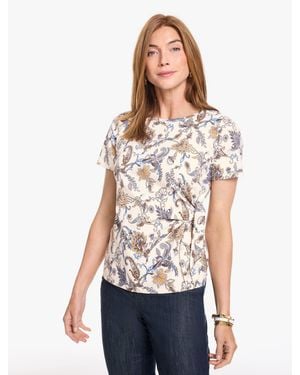 Talbots Side Tie Crewneck T-shirt - White