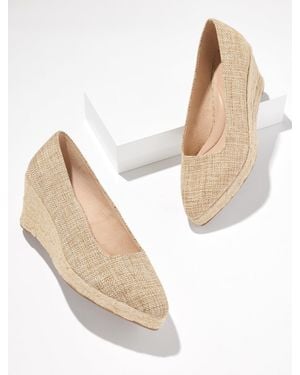 Talbots Vivi Linen Espadrille Wedges - Natural