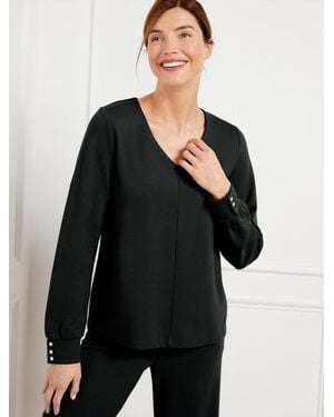 Talbots Effortless Ultraknit V-neck Swing Top - Black