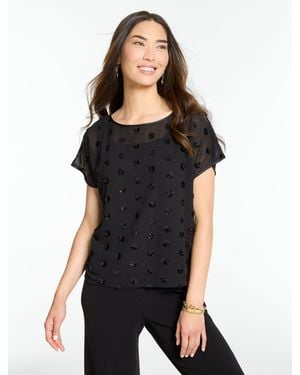 Talbots Rsvp Soft Sequin Top - Black