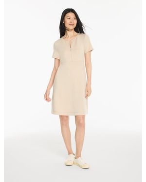 Talbots Airknit Stretch Zip Front Dress - Natural