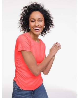 Talbots Jacquard Knit Crewneck Top - Pink