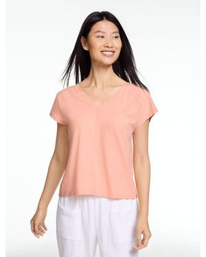 Talbots Short Sleeve V-neck Slub T-shirt - Multicolour
