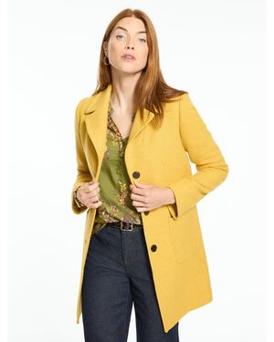 Talbots Herringbone Wool Blend Coat - Yellow