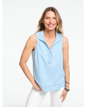 Talbots Sleeveless Denim Top - Blue