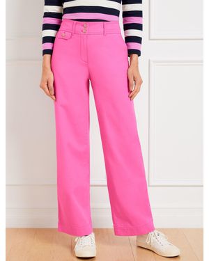 Talbots Twill Wide Leg Trousers - Pink