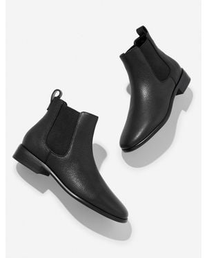 Talbots Brighton Pebble Leather Ankle Boots - Black