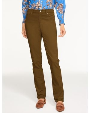 Talbots Straight Leg Stretch Corduroy Trousers - Green