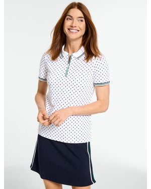 Talbots Upf 50+ Piqué Short Sleeve Polo - White