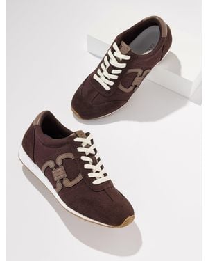 Talbots Alex Status Herringbone Suede Trainers - Brown