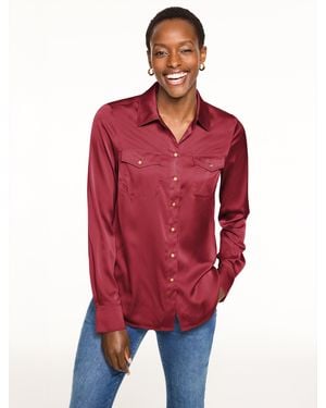 Talbots Soft Satin Charmeuse Shirt - Red