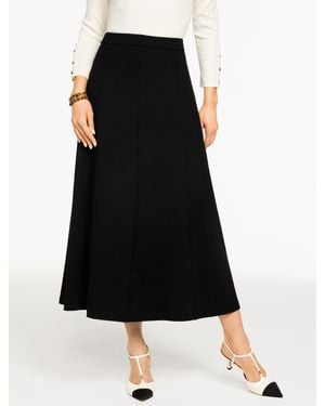 Talbots Luxe Ponte A-line Midi Skirt - Black