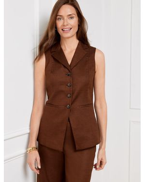 Talbots Linen Blend Vest - Brown