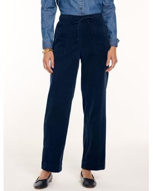 Talbots Corduroy Straight Leg Pull-on Trousers - Blue