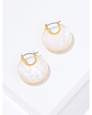 Talbots Polished Shell Hoop Earrings - White