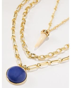 Talbots Charm Collection Layered Necklace - Metallic
