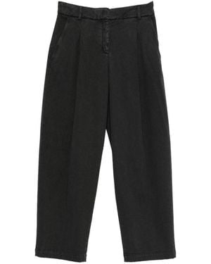 Via Masini 80 Cotton Trousers - Black
