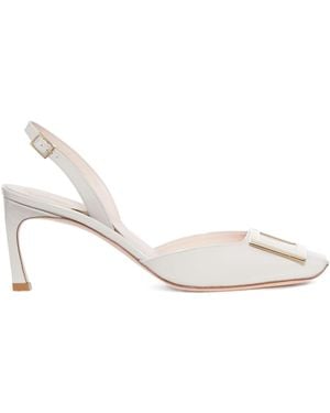 Roger Vivier Trompette Leather Pumps - Natural