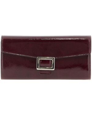 Roger Vivier Belle Vivier Patent Leather Wallet On Chain - Purple