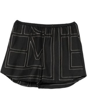 TOTEME Monogram Silk Pyjama Shorts - Black