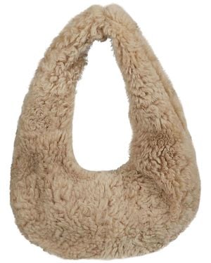 Anita Bilardi Faux Fur Shoulder Bag - Natural