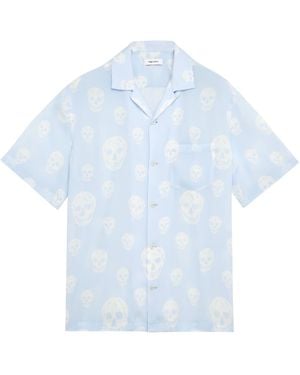 McQueen Skull Print Shirt - Blue