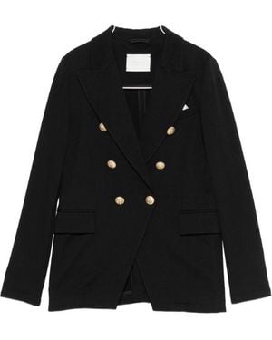 Circolo 1901 Cotton Double-Breasted Jacket - Black