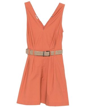 Brunello Cucinelli Cotton Belted Dress - Orange