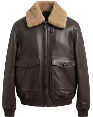Peuterey Zip-Fastening Leather Jacket - Grey