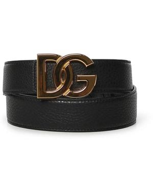 Dolce & Gabbana Belt With Logo - Black
