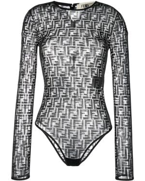 Fendi Body Ff In Nylon - Grigio