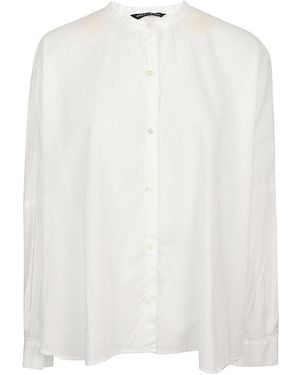 MIZUIRO Embroidered Cotton Shirt - White