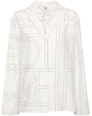 TOTEME Cotton Blend Pyjama Shirt - White