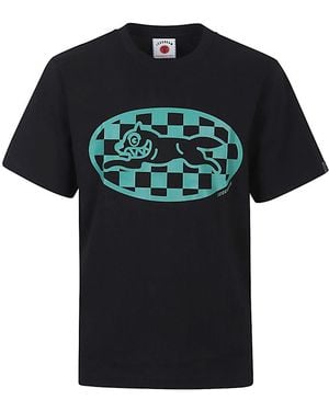 ICECREAM Checker Running Dog T-Shirt - Black