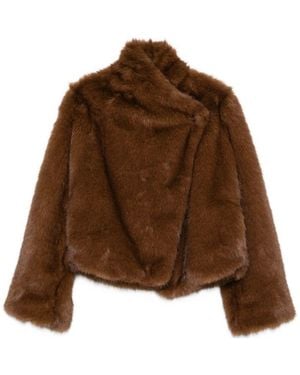 BB COUTURE Farrah Faux Fur Jacket - Brown