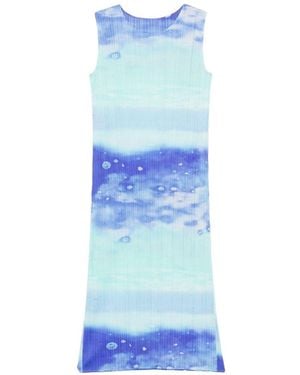 Pleats Please Issey Miyake Pleated Long Dress - Blue
