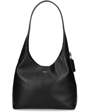 COACH Brooklyn 28 Leather Hobo Bag - Black