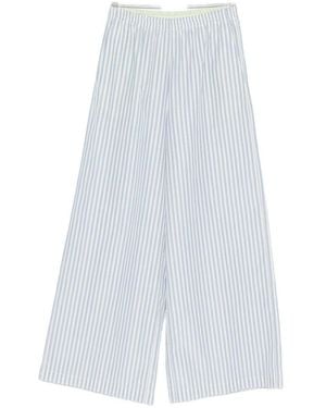 forte_forte Cotton Blend Flared Trousers - White