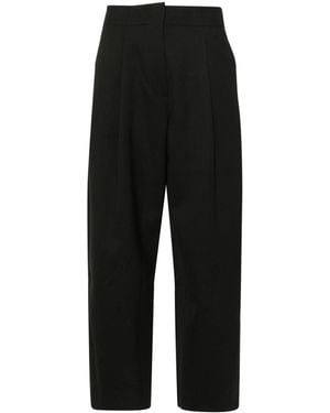 Studio Nicholson Wide Leg Cropped Trousers - Black