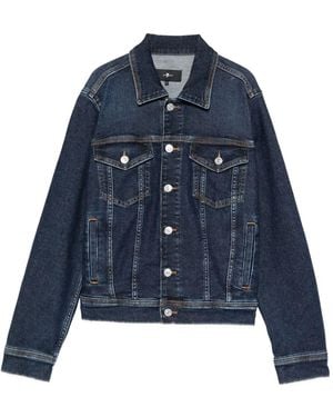 7 For All Mankind Stretch Denim Jacket With Button Fastening - Blue