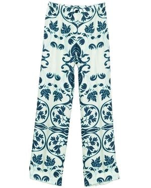 F.R.S For Restless Sleepers Printed Silk Trousers - Blue