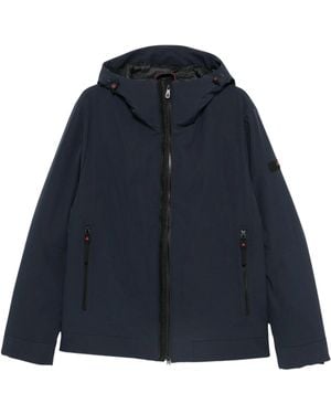 Peuterey Hooded Logo-Patch Jacket - Blue