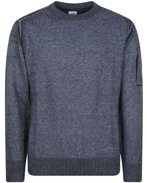 C.P. Company Wool Blend Crewneck Jumper - Blue