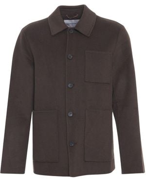 Amaranto Button-Up Felted Jacket - Grey