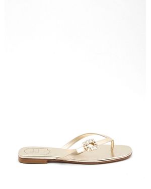 Roger Vivier Leather Thong Sandals - White