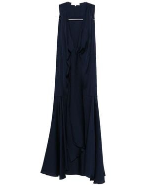 Silk95five Shangri Silk Long Dress - Blue