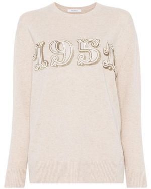 Max Mara Wool And Cashmere Blend Jumper - Natural