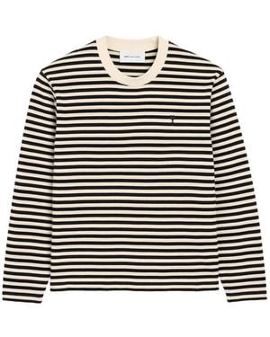 Ami Paris Ami De Coeur Striped T-Shirt - Black