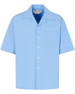 Marni Bowling Shirt With Logo - Blue